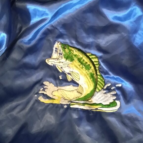 Bass Fish Vintage Satin Jacket - Picture 1 of 11